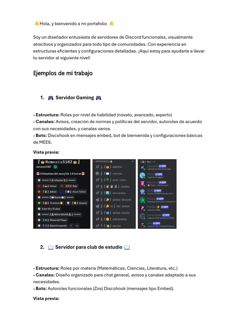 Diseño de Servidores Discord Personalizados | PDF