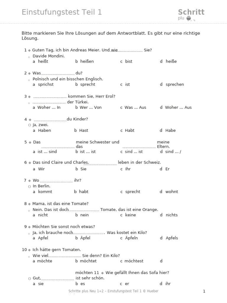 Test Zu Lektion 1-2-3 | PDF
