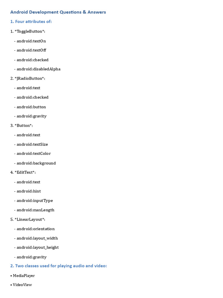 Android Development QA | PDF | Data Management Software | Data Management