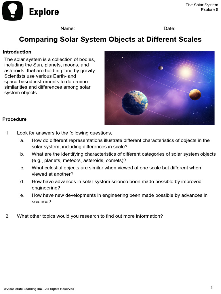 Scale of The Solar System - Exploration | PDF | Solar System | Planets