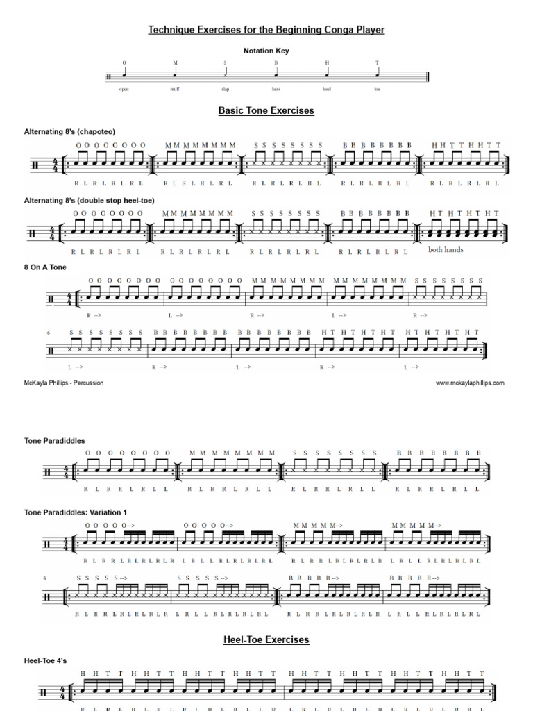 Beginner Conga Technique Exercises | PDF
