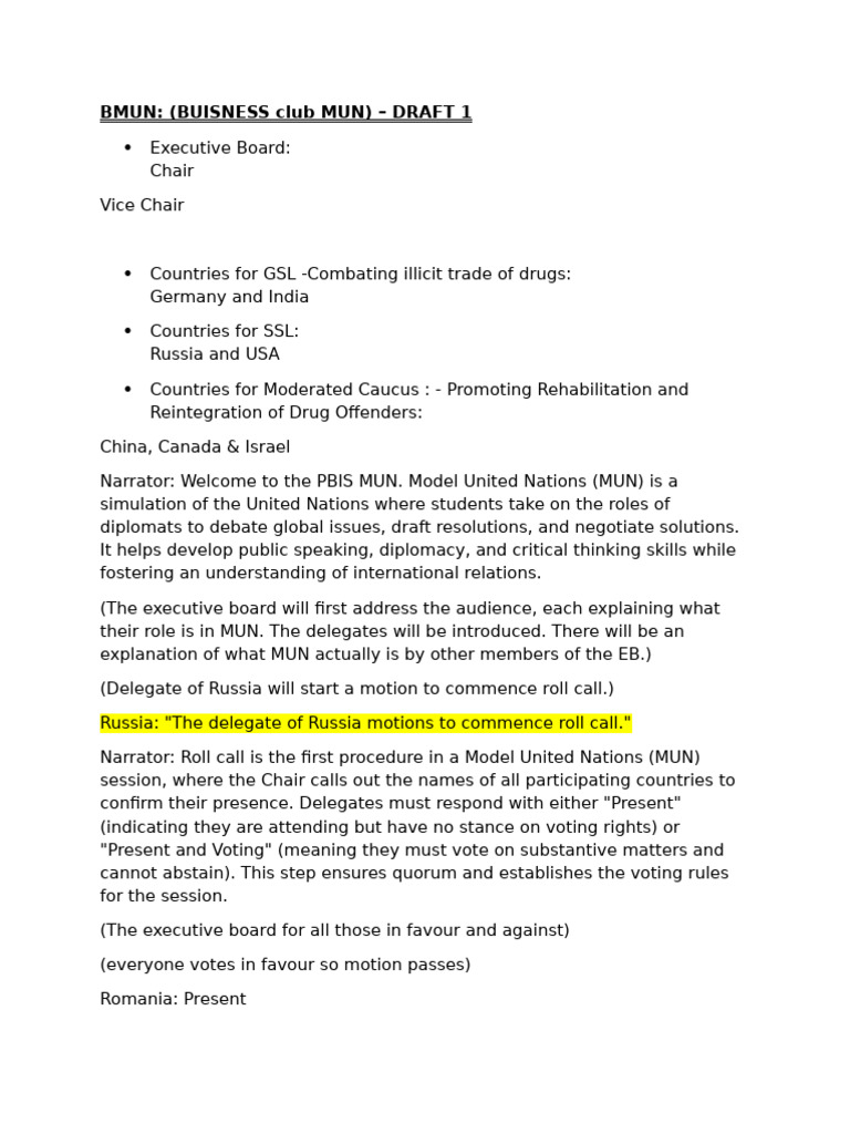 BMUN: Combating Drug Trade Solutions | PDF | Rehabilitation (Penology ...
