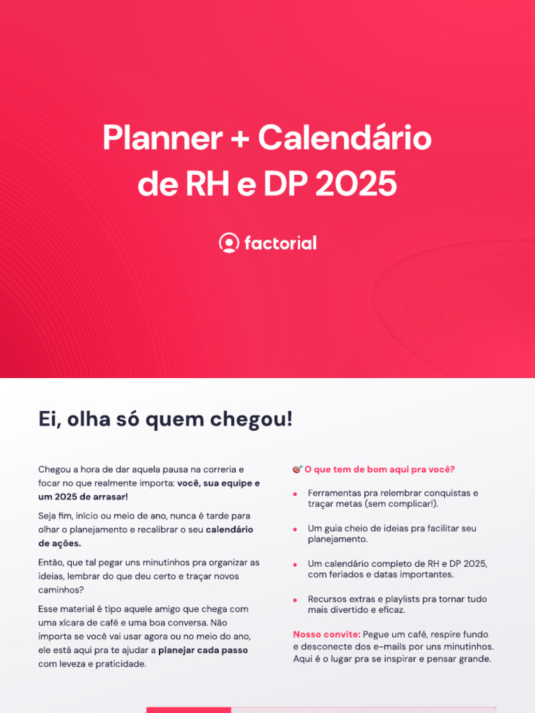 Calendário de RH e DP 2025 | PDF | Gestão de recursos humanos