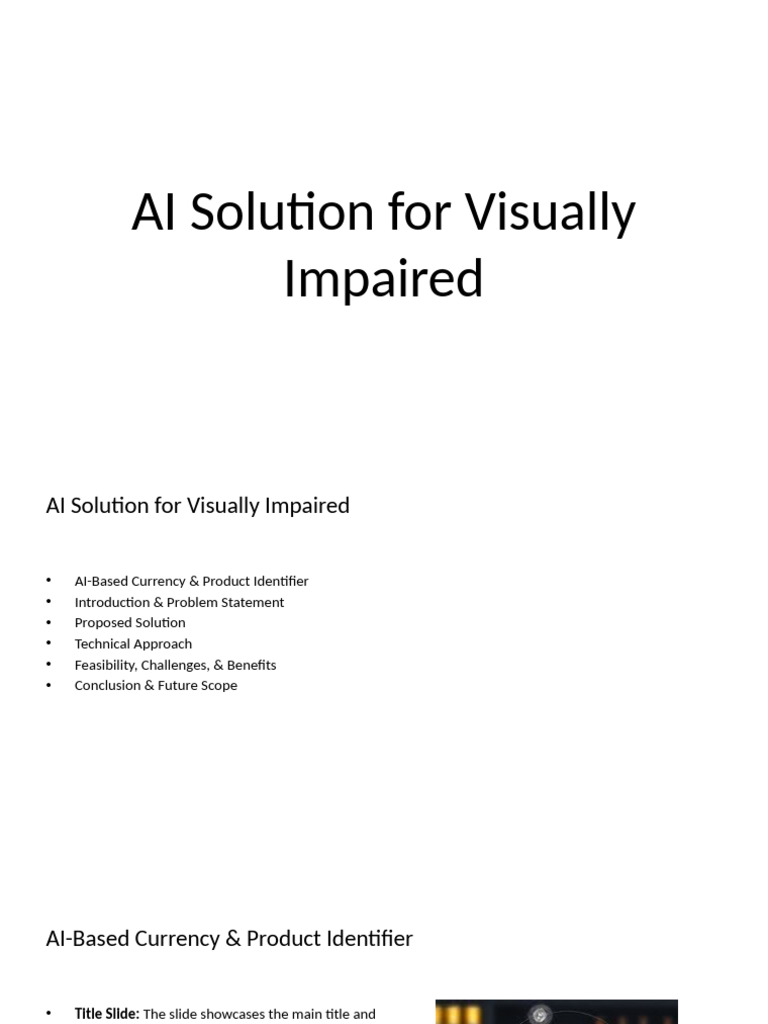 AI App for Visually Impaired Independence | PDF | Artificial ...
