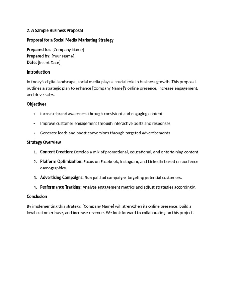 A Sample Business Proposal | PDF