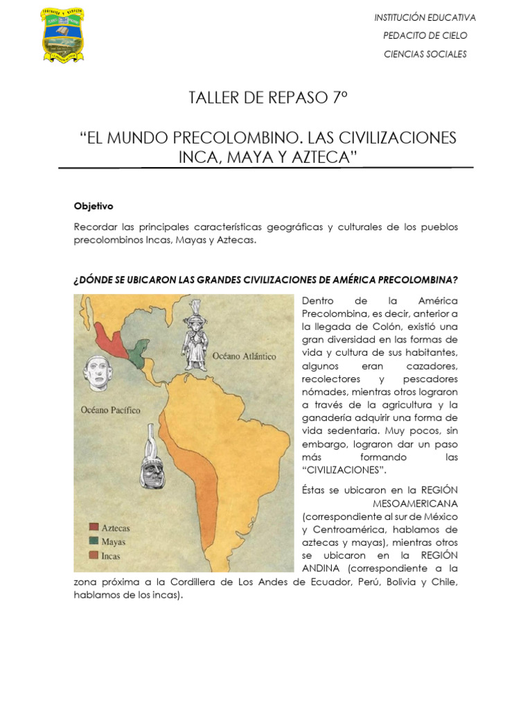 Civilizaciones Precolombinas: Incas, Mayas y Aztecas | PDF | Imperio ...