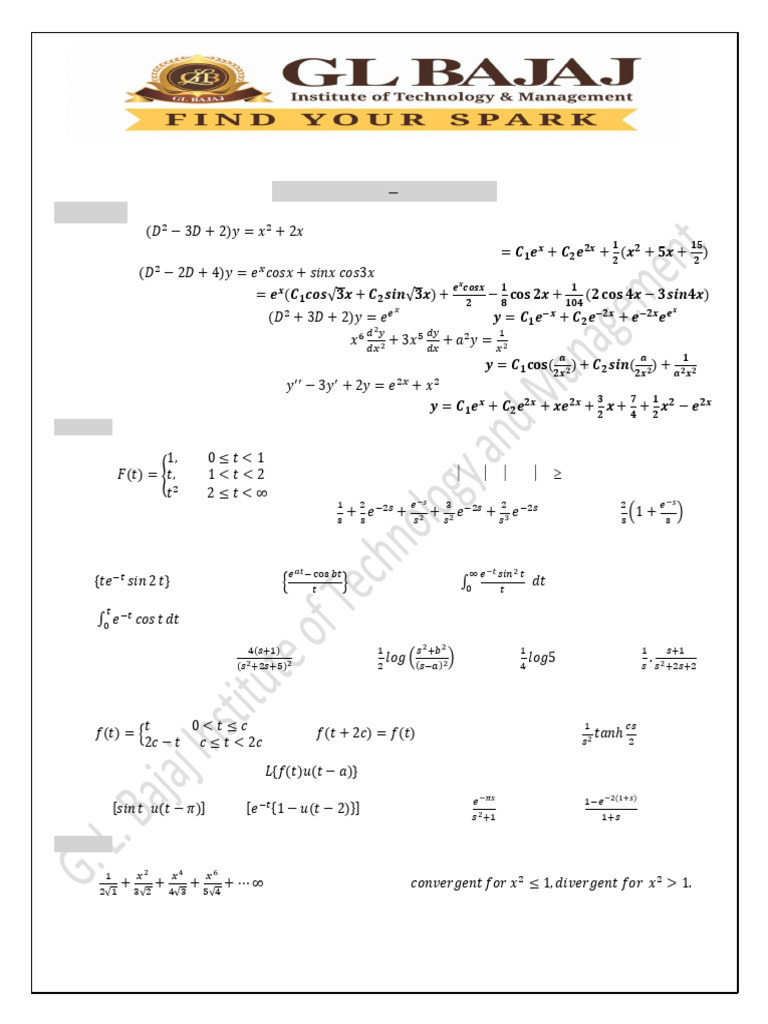 Assignment 1 Maths - II Even Sem (2024-25) | PDF | Functions And ...