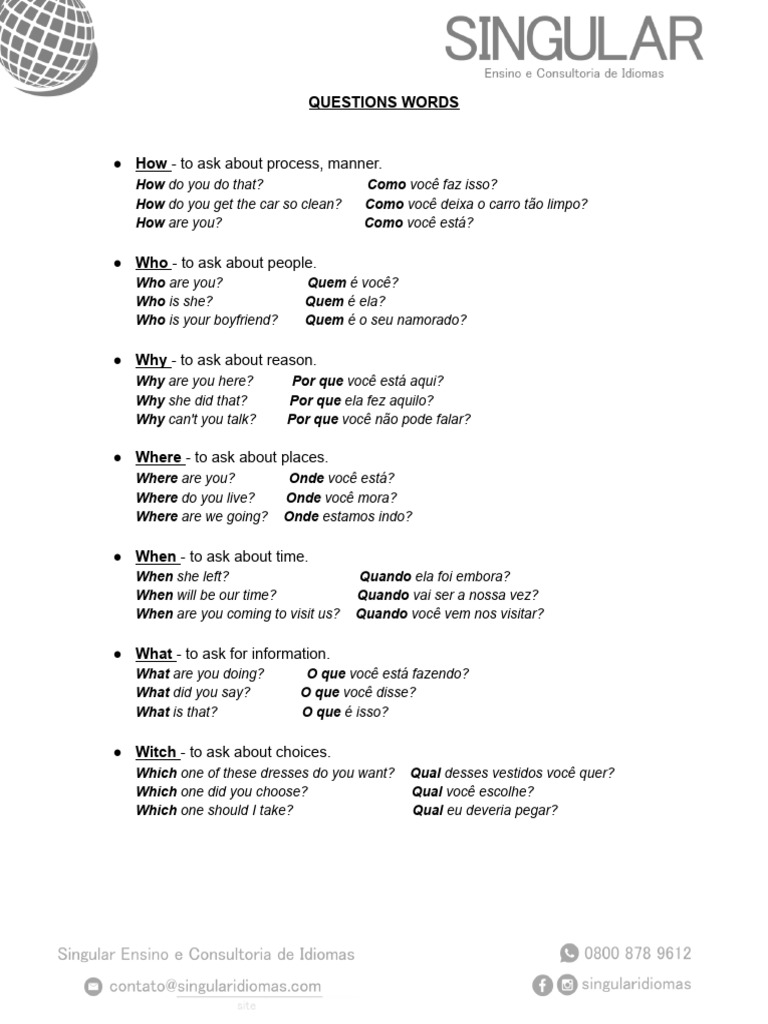 QUESTIONS WORDS.docx | PDF