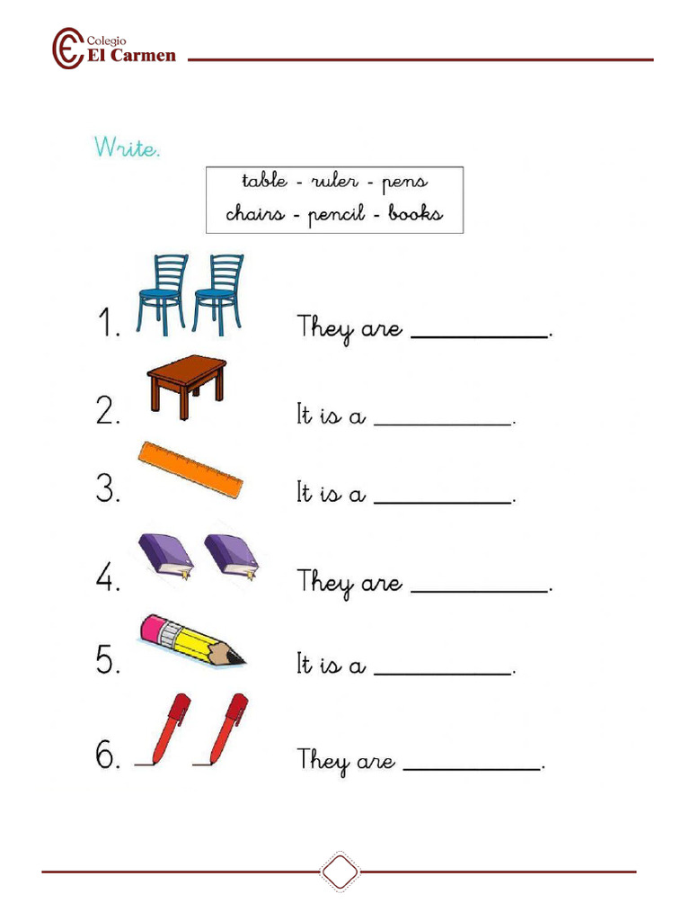 Classroom Objects | PDF