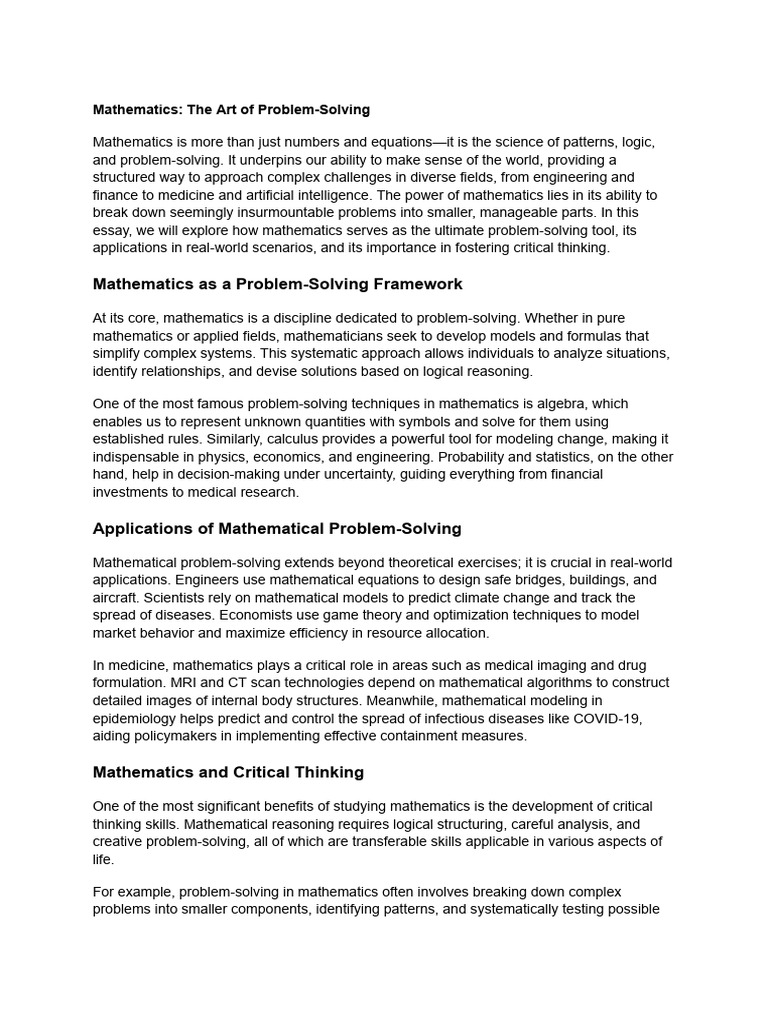 Frameworks in Maths | PDF | Mathematics | Critical Thinking