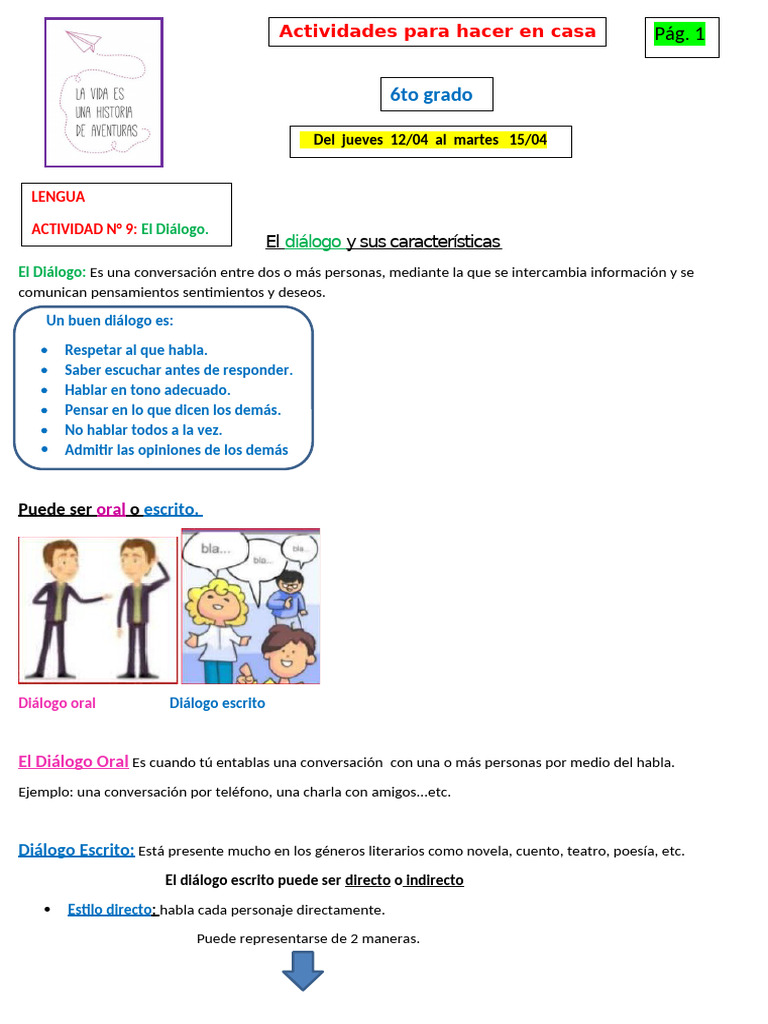 Actividad 9 y 10. de 6to Grado. Del 12 Al 15 de Abril | PDF | Cuentos