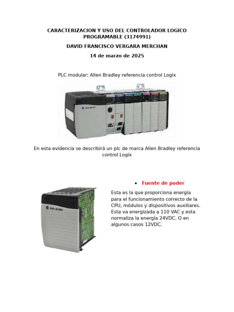 Características del PLC Allen Bradley | PDF | Controlador lógico ...