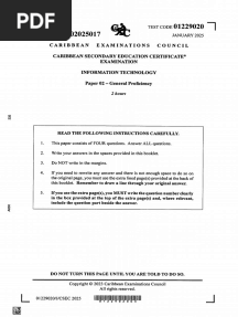 CSEC Information Technology January 2025 P2 (1)