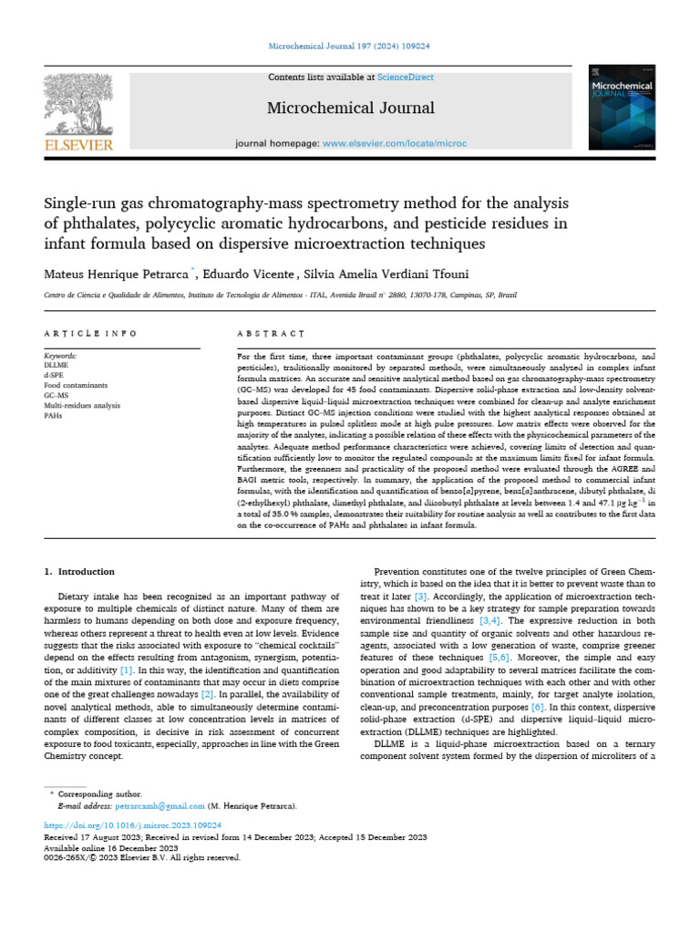 Single-Run Gas Chromatography-Mass Spectrometry Method For The Analysis ...