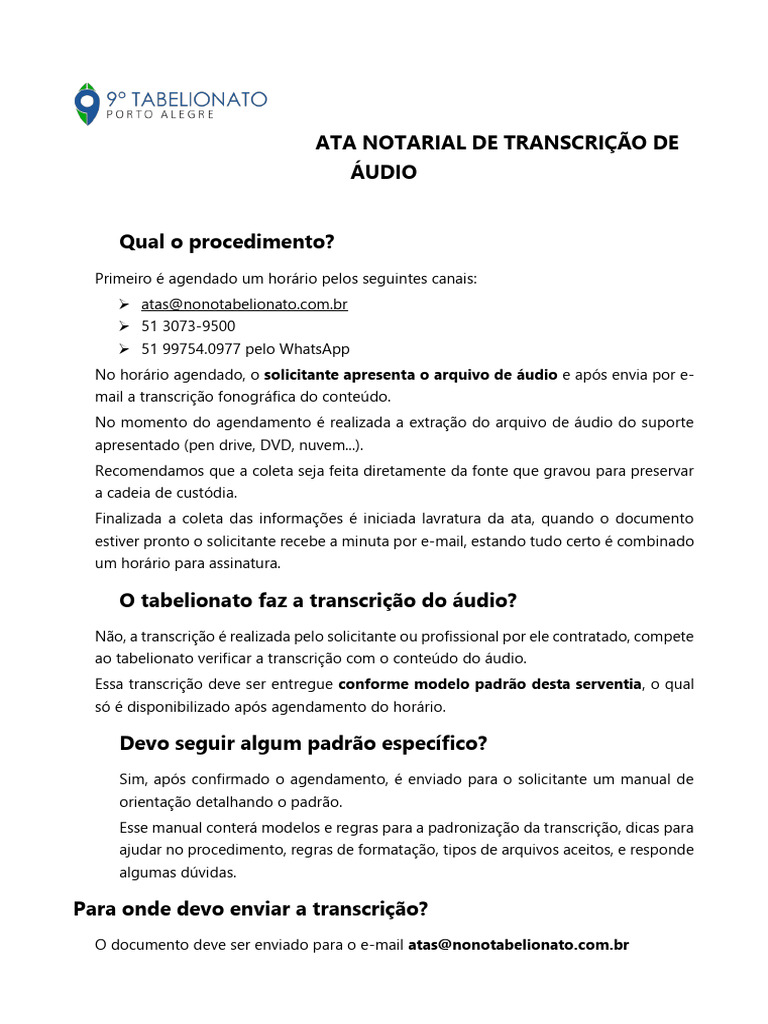 Procedimento para Ata Notarial de Áudio | PDF | DVD
