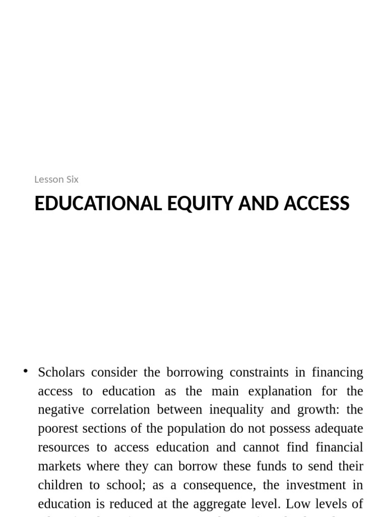 6_Educational Equity and Access 2 | PDF | Economic Inequality ...