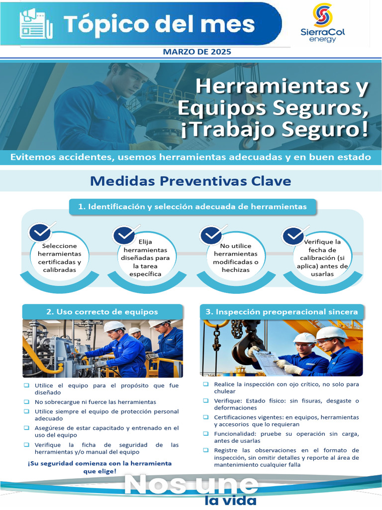 Marzo 2025 - Manejo Seguro de Herramientas y Equipos | PDF