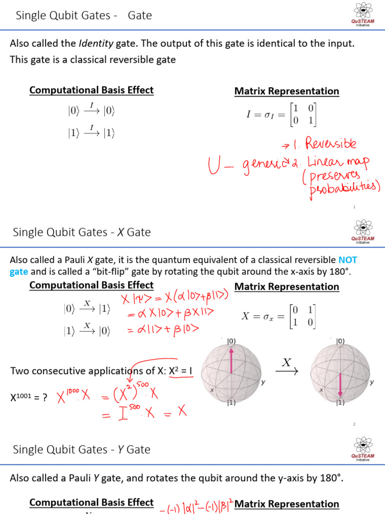 Overview of Single Qubit Gates | PDF | Quantum Mechanics | Theoretical ...