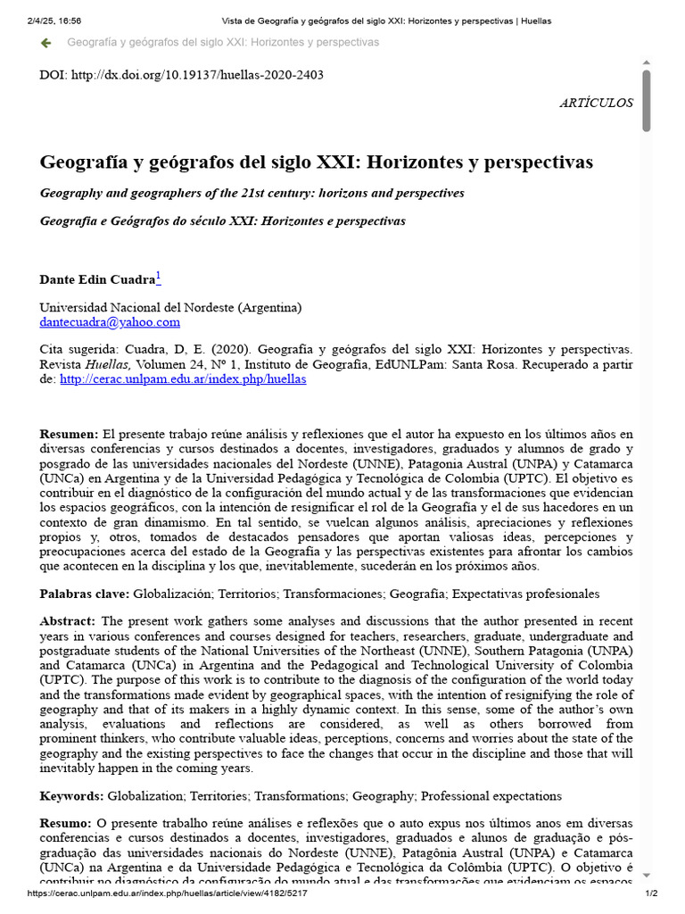 Geografía del siglo XXI: Retos y perspectivas | PDF | Ciencias fisicas ...