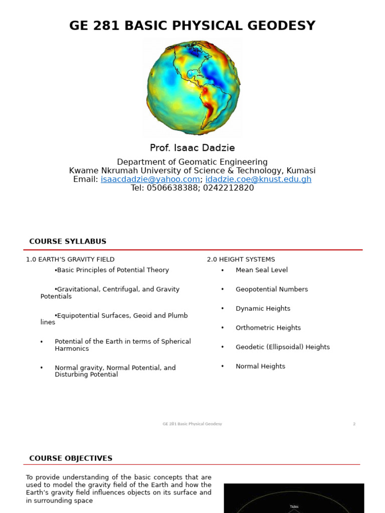 Lecture Ge 281 Basic Physical Geodesy2 Pdf Latitude Rotation