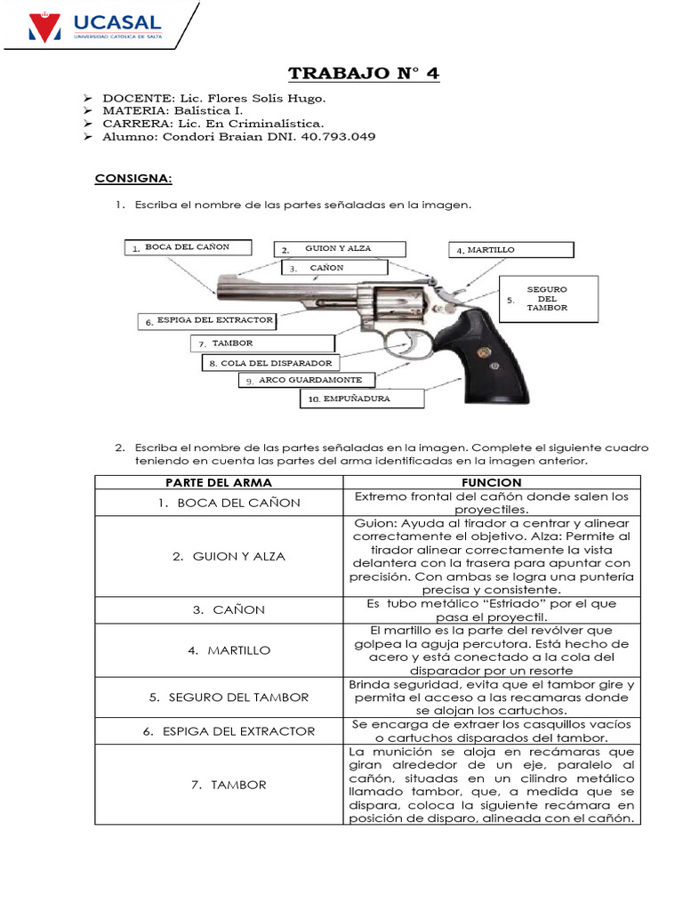 Partes y Alcance de un Revólver | PDF | Revólver | Cartucho (armas de ...