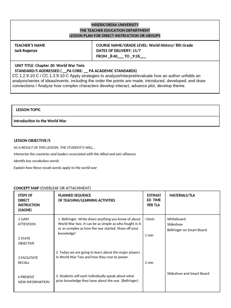 _4_22Lesson plan (1) | PDF | Cognition | Human Communication