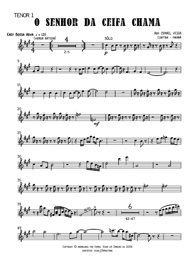 O Senhor Da Ceifa Chama - Sib 6 Tenor 1 | PDF