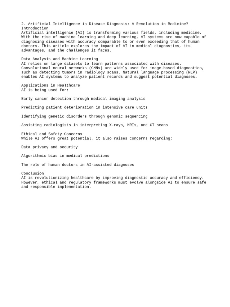Ai Revolutionizing Disease Diagnosis Pdf