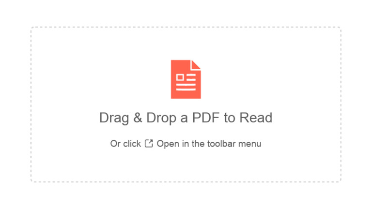 Drag & Drop A PDF To Read: or Click Open in The Toolbar Menu | PDF