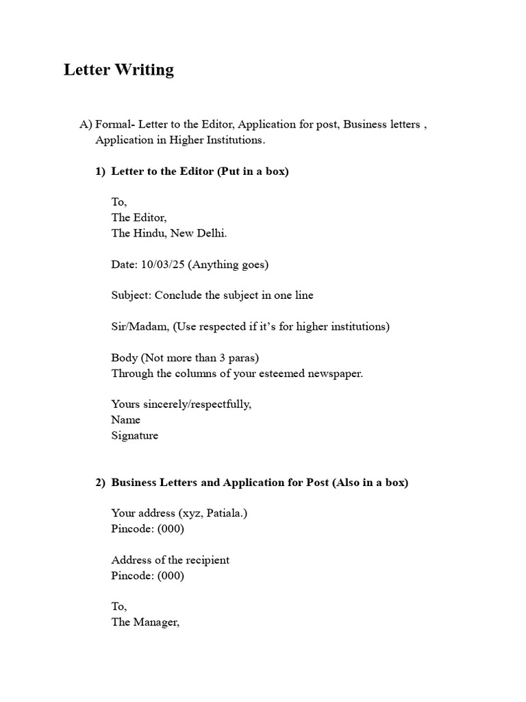 Letter and Precis Writing | PDF
