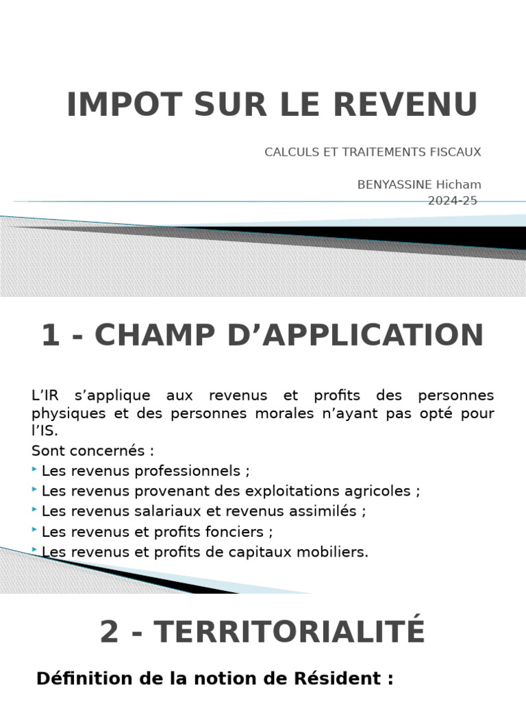 Impôt sur le revenu au Maroc 2024-25 | PDF | Impôt sur le revenu | Salaires