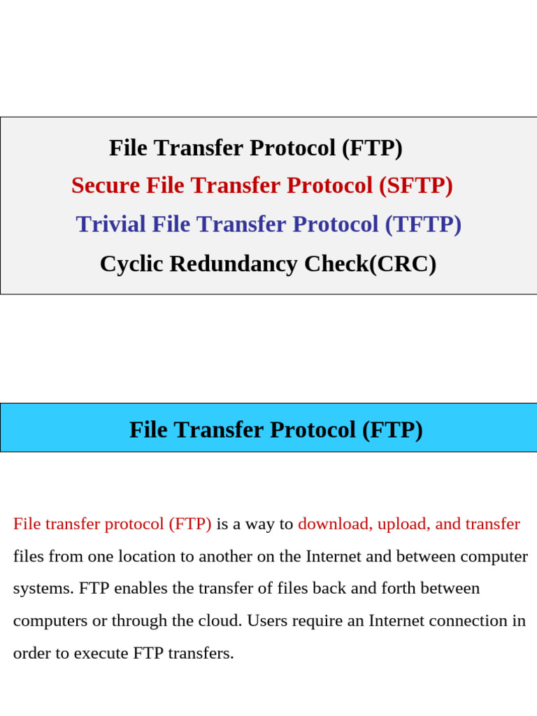 Overview of File Transfer Protocols | PDF | File Transfer Protocol ...