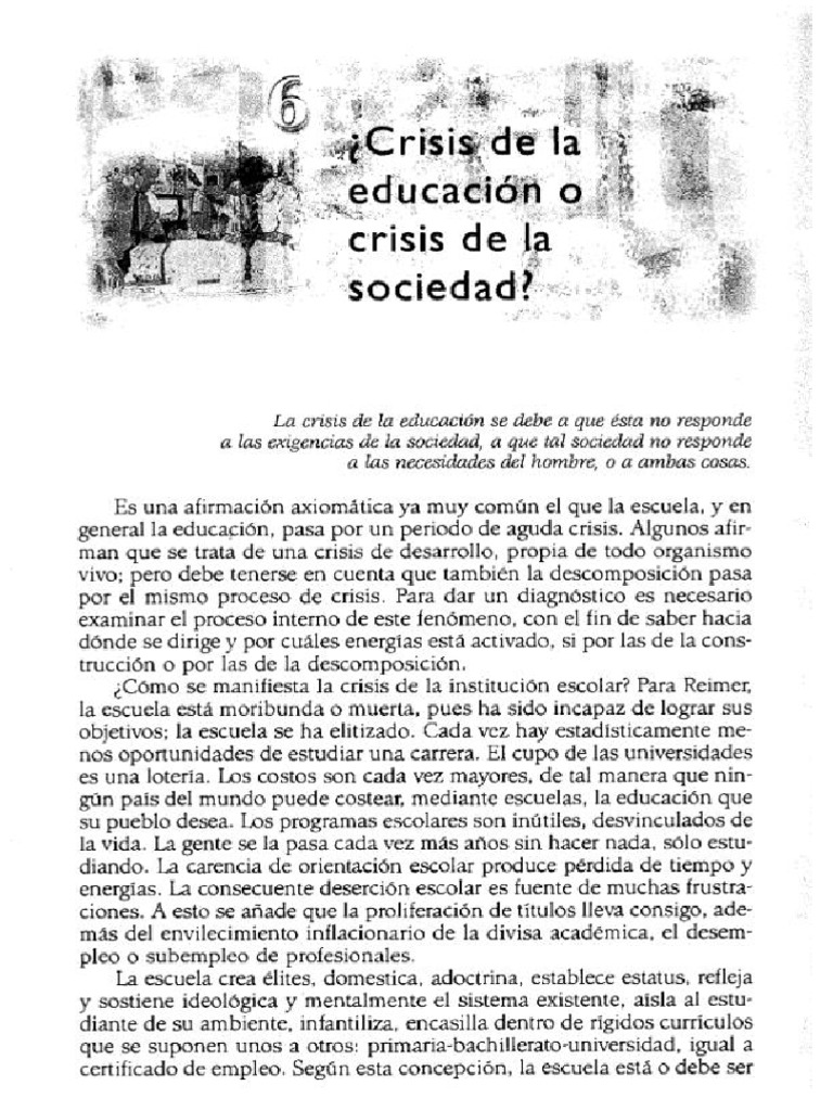 Crisis de La Educacion | PDF