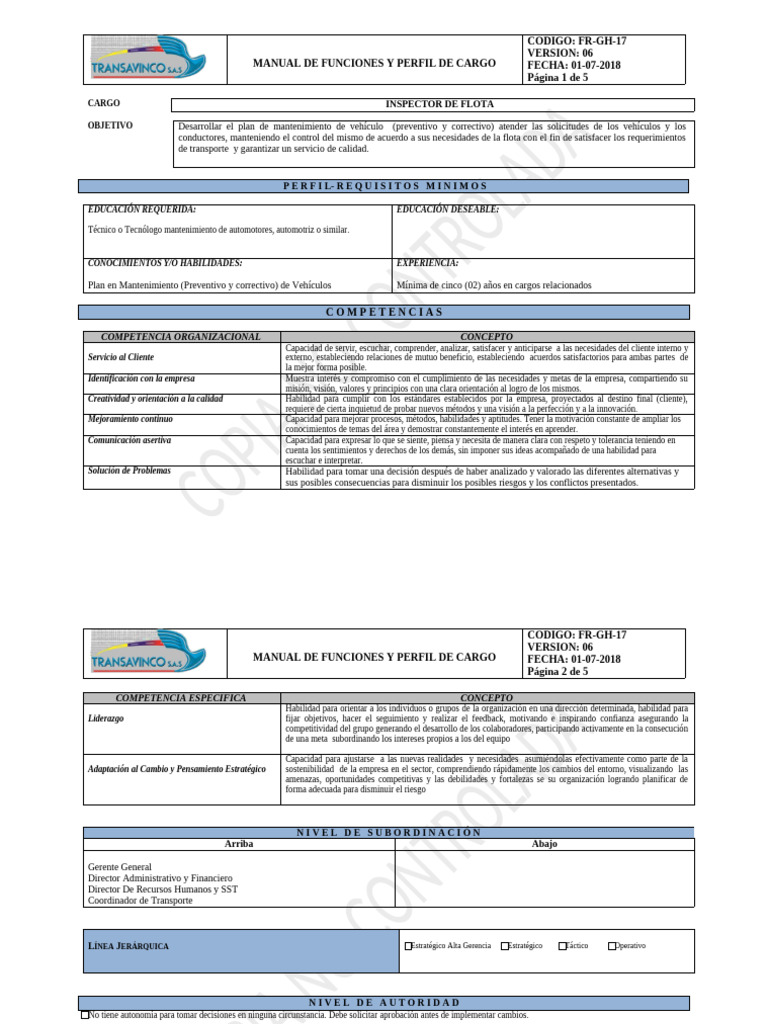 Funciones del Inspector de Flota | PDF | Business