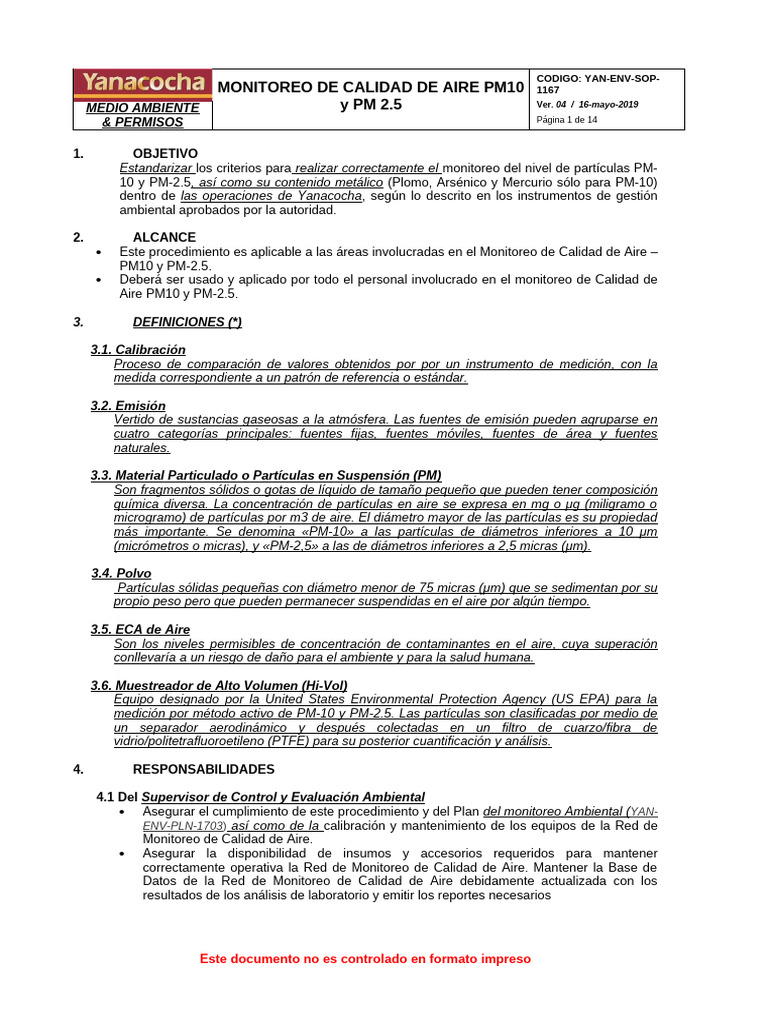 Monitoreo de Calidad de Aire PM10 y PM2.5 | PDF | La contaminación del ...