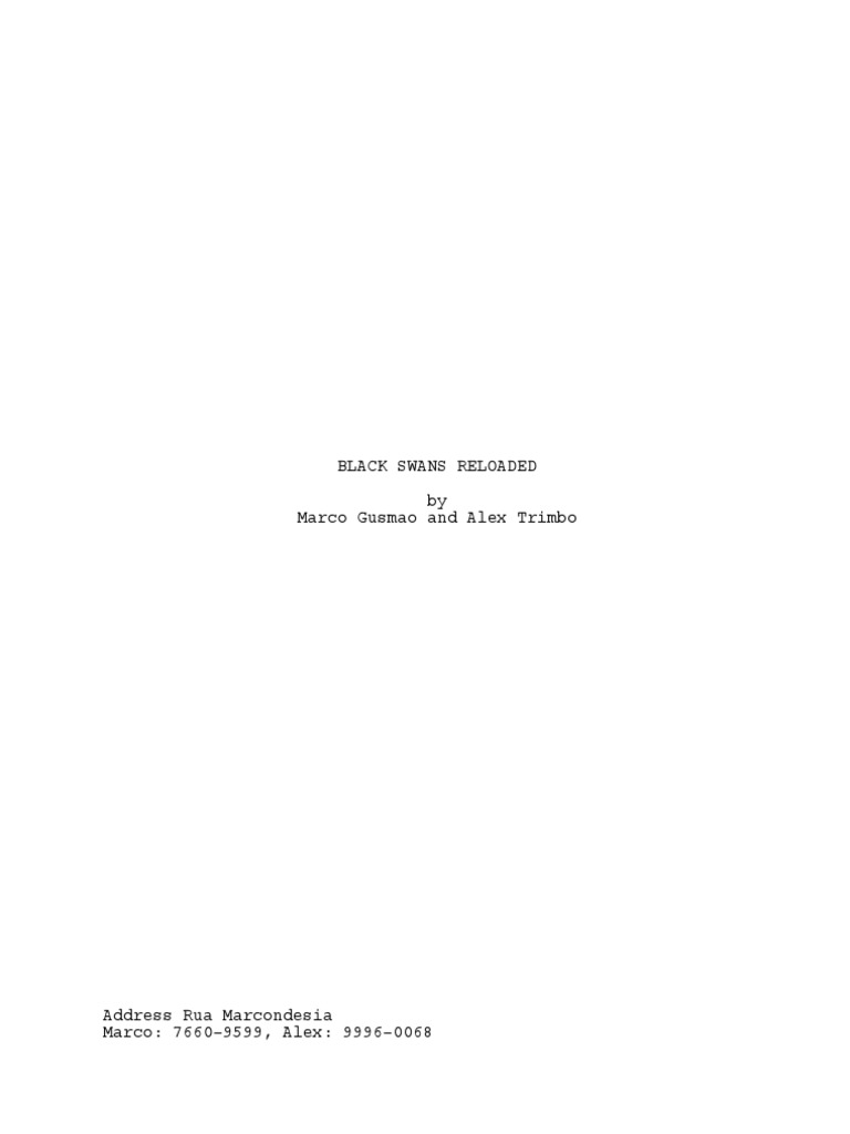 Black Swans Reloaded: Action Sequel Script | PDF | Leisure | Violence