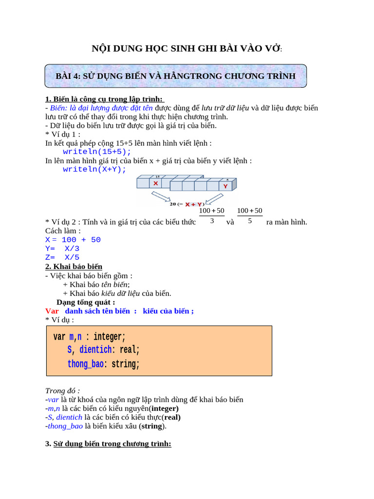 Tin 8 - Bai 4- n%e1%Bb%98i Dung h%e1%Bb%8cc Sinh Ghi b%c3%80i | PDF