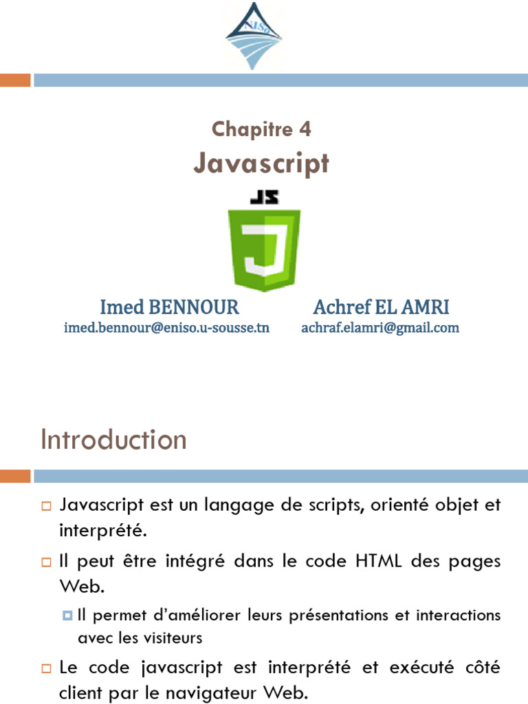 Intégration de Javascript en HTML | PDF | JavaScript | Internet