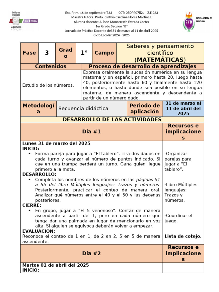1er Grado Febrero - 08 Matemáticas Planeación (2024-2025) | PDF ...