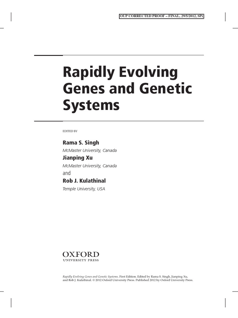 Rapid Evolution of Genes and Systems | PDF | Evolution | Gene