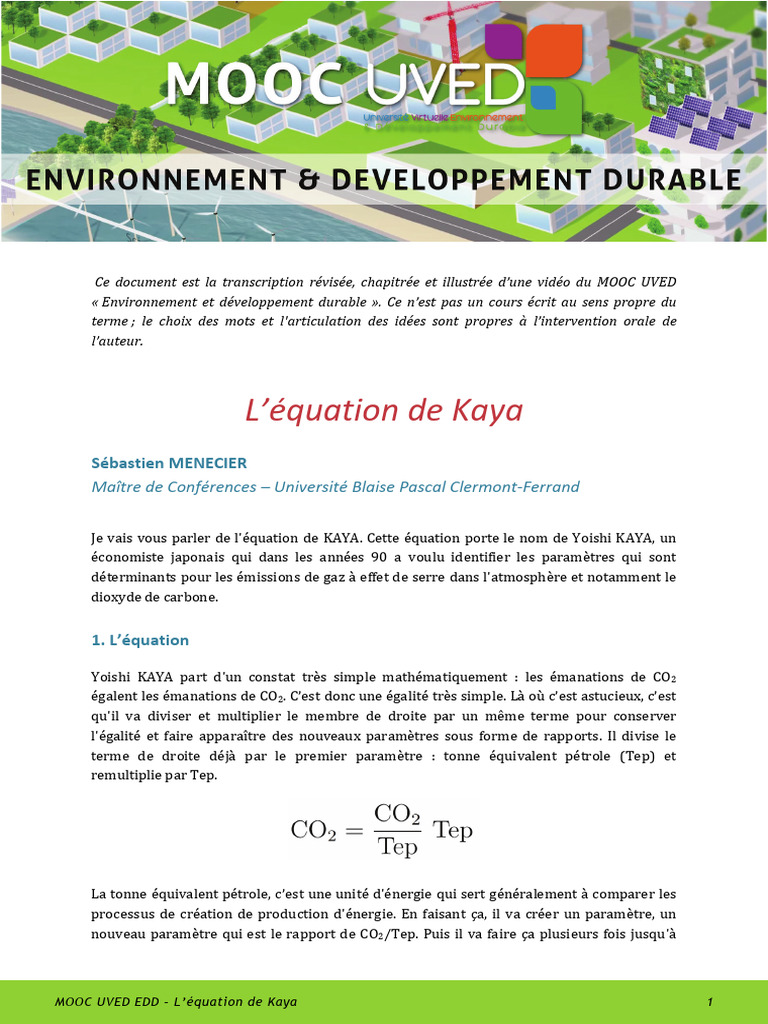 Comprendre l'équation de Kaya en EDD | PDF | Dioxyde de carbone | Économie