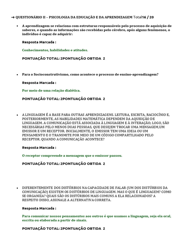 Psicologia da Educação e Aprendizagem | PDF | Comunicação | Aprendizado