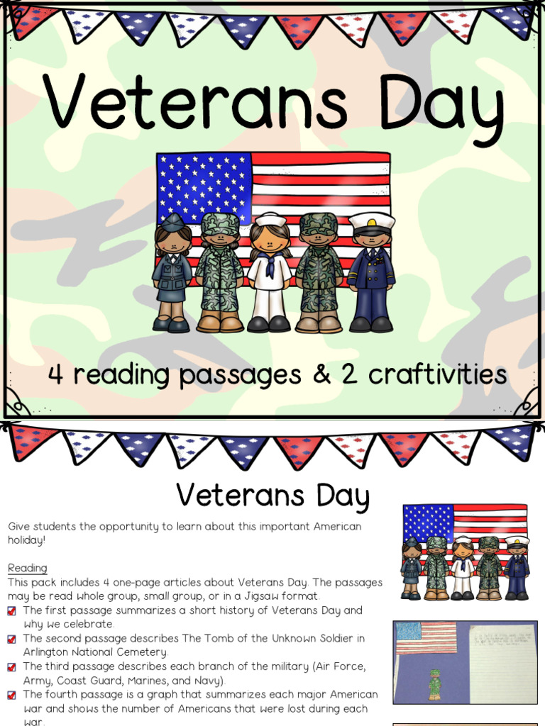Veterans Day Reading & Craft Activities | PDF | International Relations ...