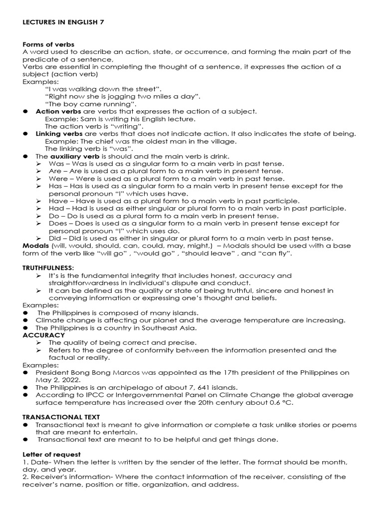Understanding Verbs and Writing Letters | PDF | Verb | Grammatical Tense