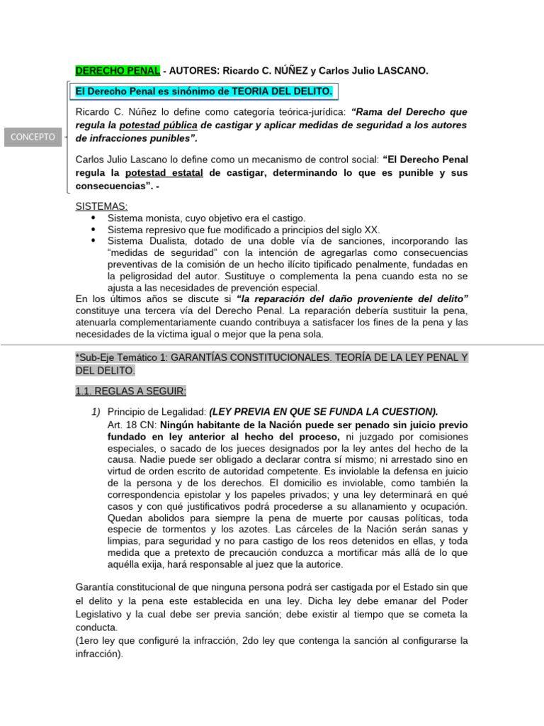 Fundamentos Del Derecho Penal Y Garantías Pdf Derecho Penal Castigos