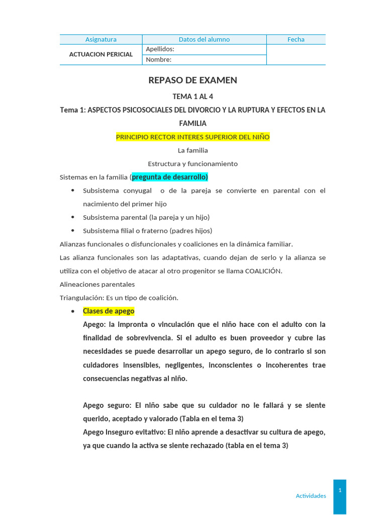 Impacto del Divorcio en Niños y Familias | PDF | Teoría de apego ...