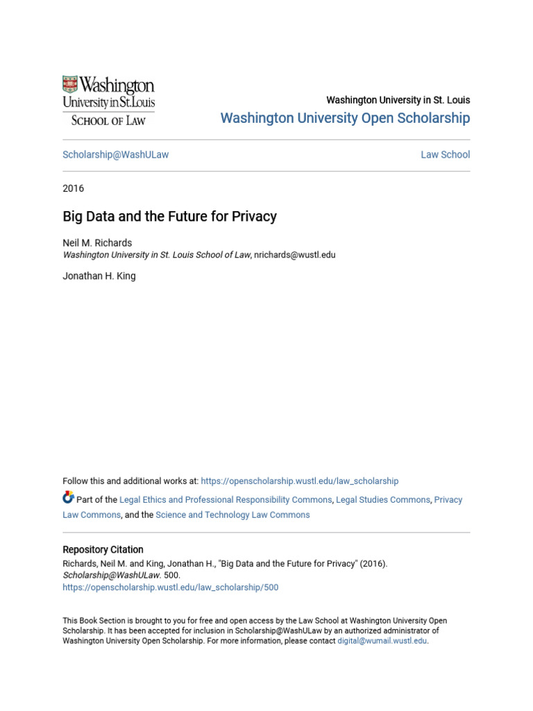 Big Data and The Future For Privacy | PDF | Privacy | Information