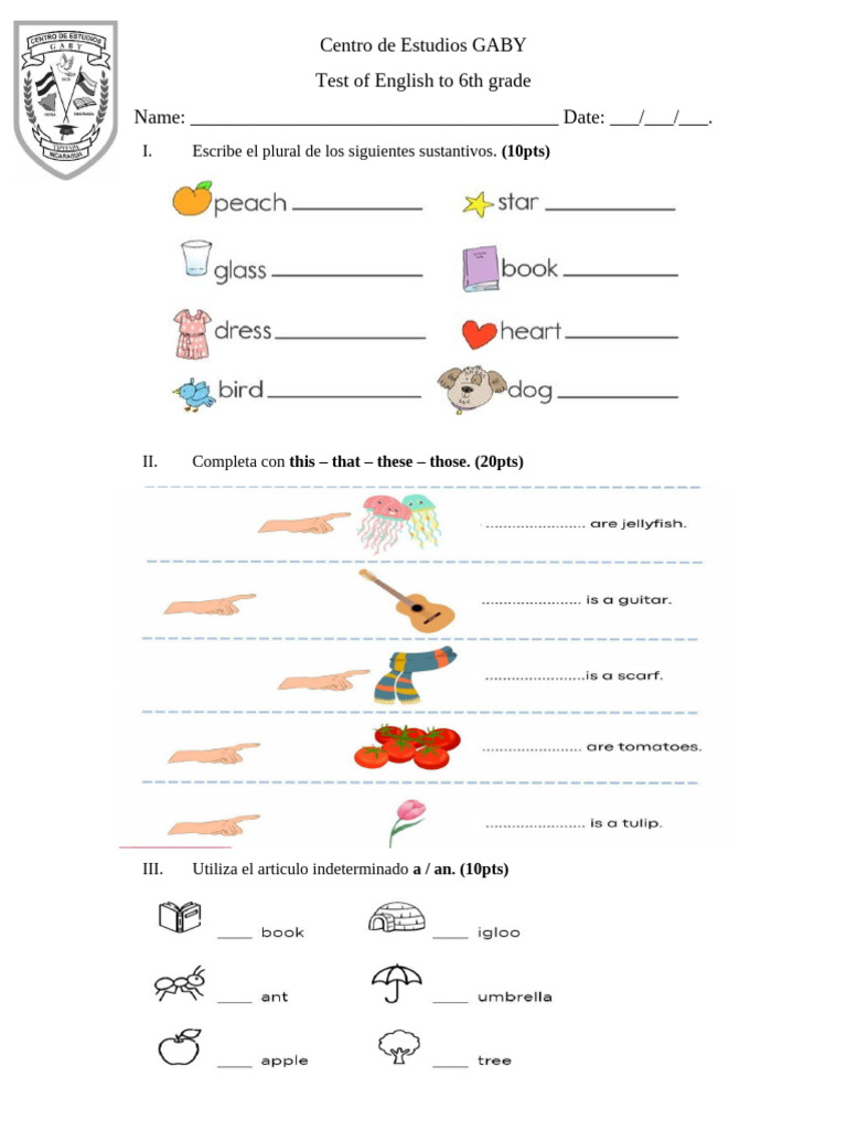 Ingles 6to Grado | PDF