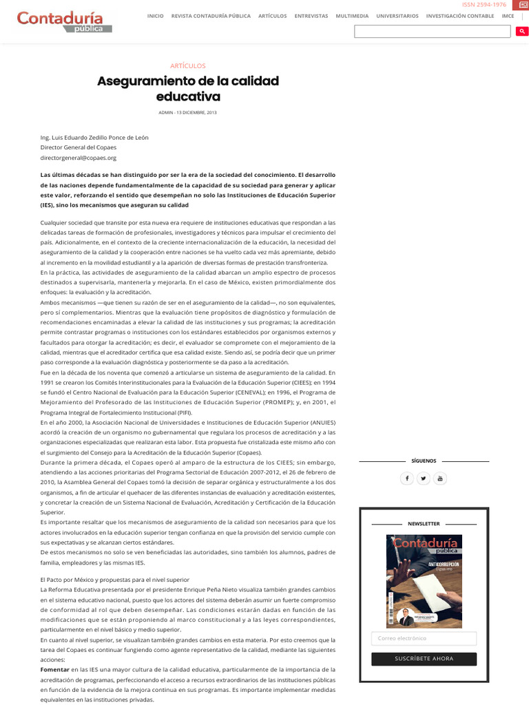 Aseguramiento de la Calidad Educativa | PDF