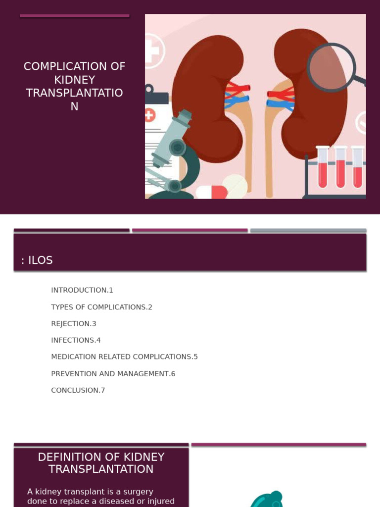 Kidney Transplant Complications Guide | PDF | Kidney Transplantation ...